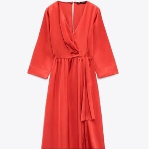 Zara knotted satin dress